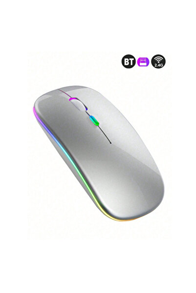 Generic Brand Smart Rechargeable Wireless Mouse Backlit Bluetooth+Wireless Du...