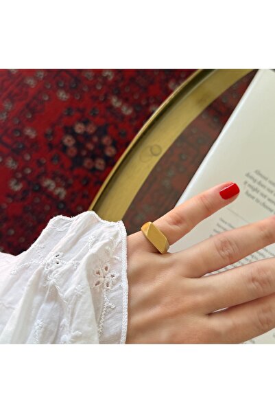 Alice İsstanbul Gold Matte Cornered Pinky Ring