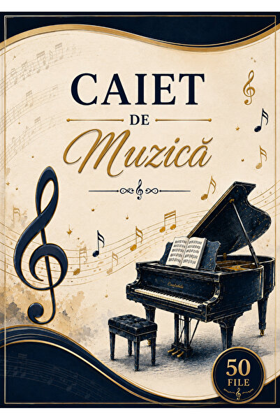 Scholl CAIET STUDENȚESC DE MUZICA A4 50 FILE (100 PAGINI) COPERTI CARTON PRIN...