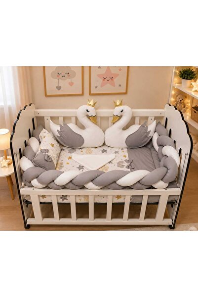 JULYA KİDS Duck Cotton 3-Piece Braided Edge Protection, 6-Piece 60X120 cm Bab...