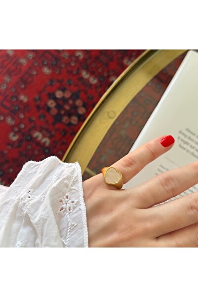 Alice İsstanbul Gold Matte Heart Pinky Ring