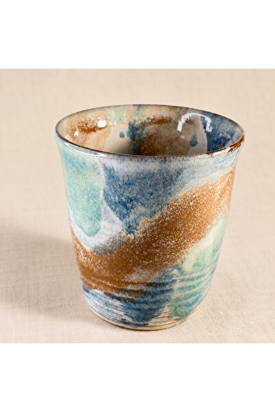 Ranowa Ceramic Coastal Earth El Yapımı Stoneware Kupa – Turkuaz Kiremit Reakt...