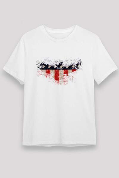 Darkhane American Eagle and Flag Theme Printed T-Shirt