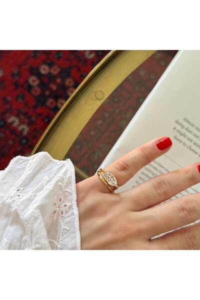 Alice İsstanbul White Ellipse Stone Pinky Ring