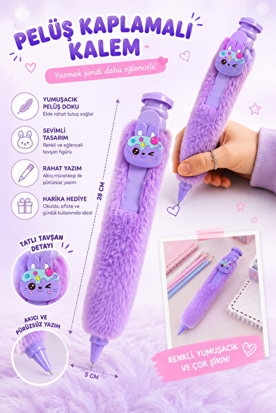 Binbirreyon Giant Size Plush Pen 28cm Figured Soft Plush Gel Ballpoint Pen Vd050