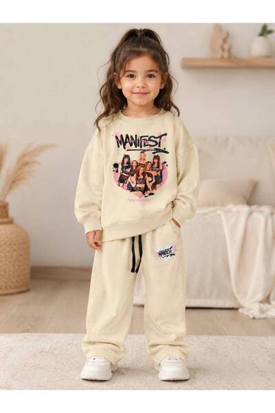 KIDSS HERE MANİFEST İKİLİ KIZ ÇOCUK İKİLİ TAKIM