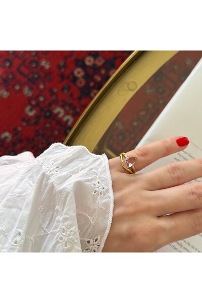 Alice İsstanbul Pink Stone Pinky Ring