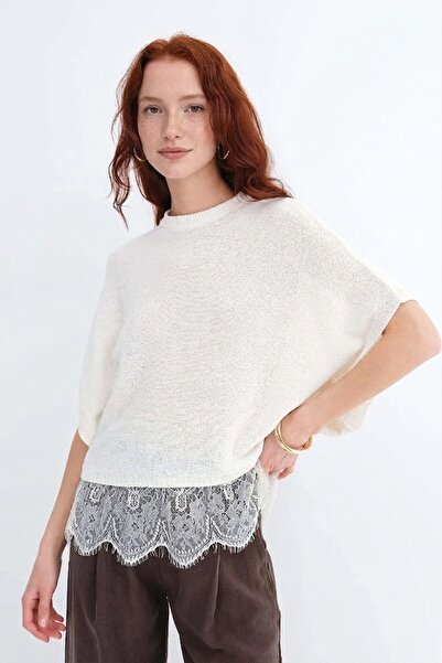 Dier Moda Etek Ucu Dantelli Triko Fmoda3366