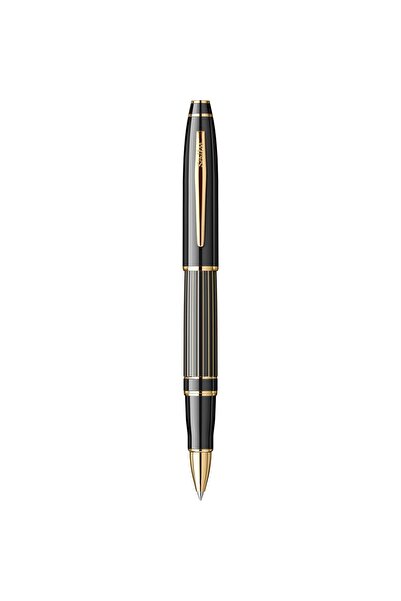 Scrikss Wizdesign Noble 350L Roller Kalem Çizgi Desenli Siyah Altın (Ömür Boy...