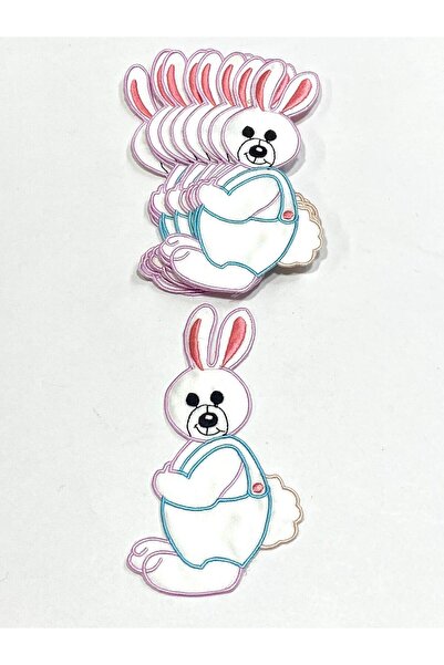 karantuhafiye Rabbit Patterned Applique for Children's Clothing / 10 Pieces /...
