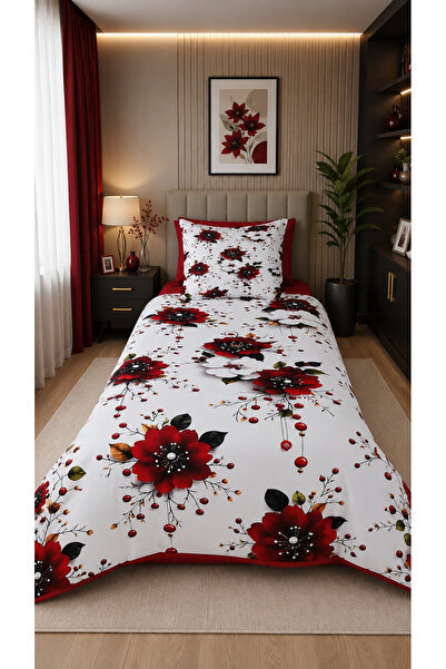 AYBERK HOME TEXTİLE Bordo Ruya 5D Digital Printed Cotton Single Duvet Cover S...