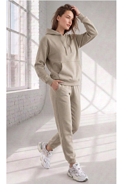 STRAVON Women's 3 Thread Winter Thick Fleece Lined Sweatpants Set with Kangar...