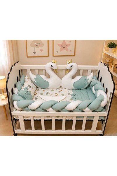 JULYA KİDS Duck Cotton 3-Piece Braided Edge Protection, 6-Piece 60X120 cm Bab...