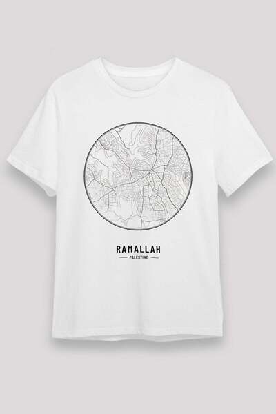 Darkhane Ramallah City Map Printed T-Shirt