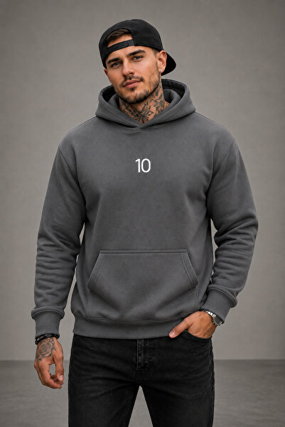 FAVORİST 10 Printed Men's Hooded Sweatshirt