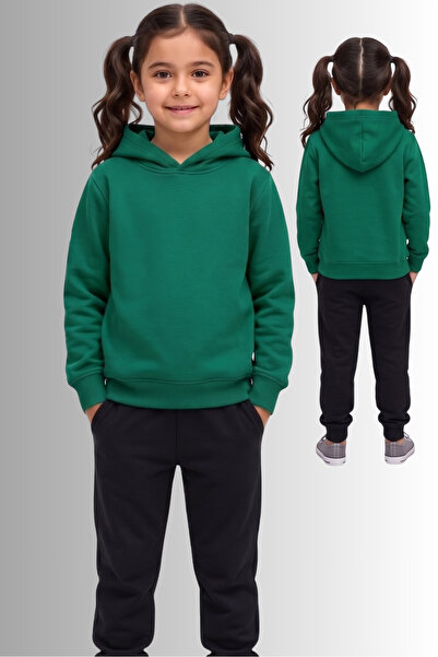 Windy Island Girl's Hooded 100% Cotton 3-Yarn Sweatshirt