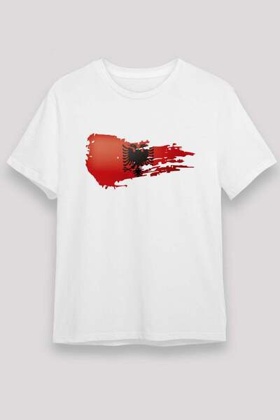 Darkhane Albania Flag Brushstroke Printed T-Shirt