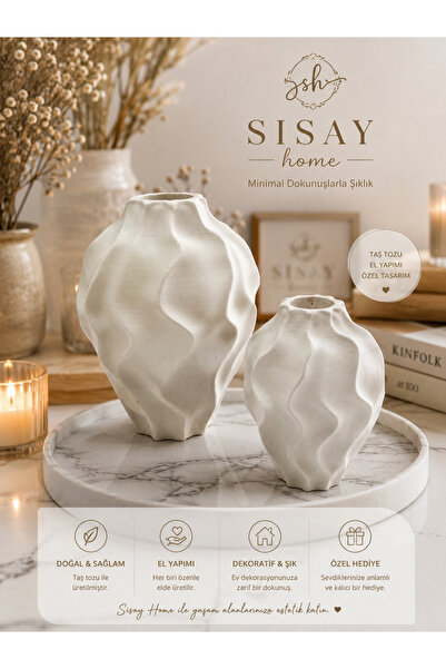 Sisay Home Dekorativni moderni set vaza – Set od 2 vaze u keramičkom stilu za...