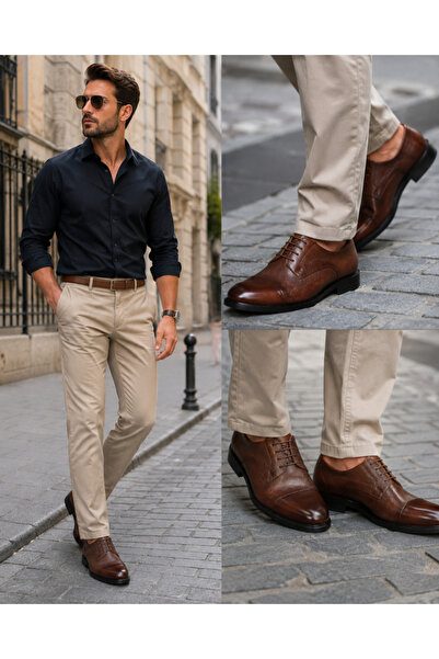 Brothers -- 100% Leather Men's Classic, Stylish Groom Shoes, Lace-Up Leather ...