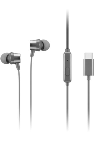 LENOVO سماعات أذن سلكية 300 مع منفذ USB-C - ميكروفون مدمج - اتصال USB-C - زر ...