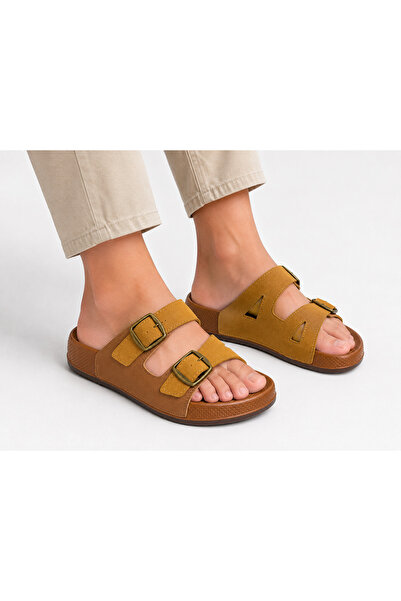 MULEX Men's Double-Buckle Casual and Comfortable Sole Daily Slippers