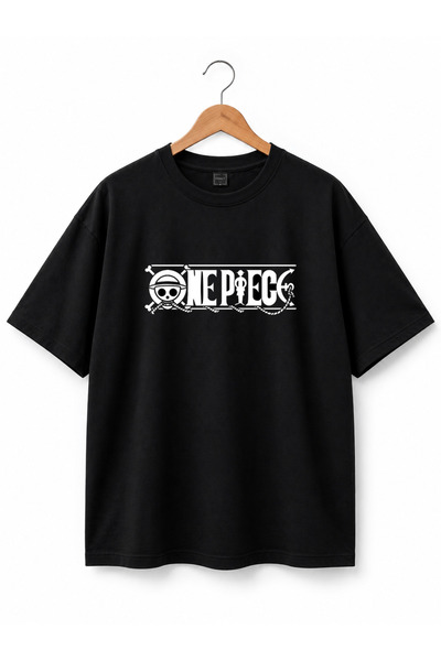 One Piece Baskılı %100 Pamuklu Oversize Unisex Tişört – Anime Temalı Günlük T-Shirt
