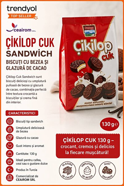 Saray CİKİLOP CUK SANDWICH-BISCUITS WITH MERRY MERRY AND COCOA GLAZING 130 GR