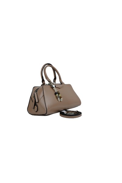 dukidasoturkiye Duki Daso Beige Beaded Detailed Zippered Luxury Hand and Shoulder Bag |   Summer T8455 Beige Single Compartment Fermua