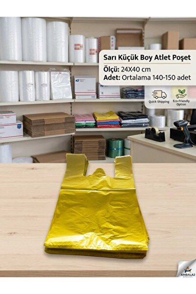 isopack sarı Atlet poşet küçük Boy 24x40 cm