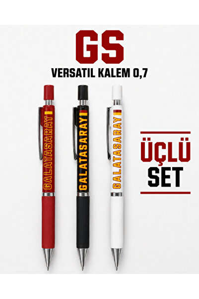 Galatasaray GS 0.7 Versatil Kalem Metal Uçlu Taraftar Temalı Mekanik Kalem – Siyah