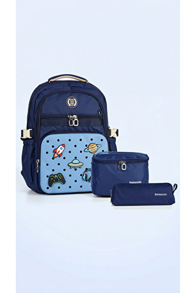 KanatGo 3-Piece Primary School Bag Set School Bag Lunch Bag Backpack with Pen...