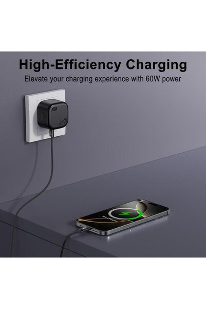 Joda Goda - 60W Nylon Charging Cable Type-C to Type-C 1m - Black