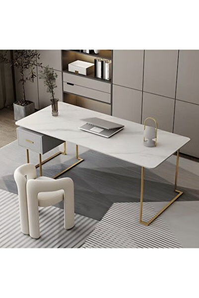 kold concept ÇLM0468 Modern Dikdörtgen Çalışma Masası MDF Üstlü Metal Ayaklı ...