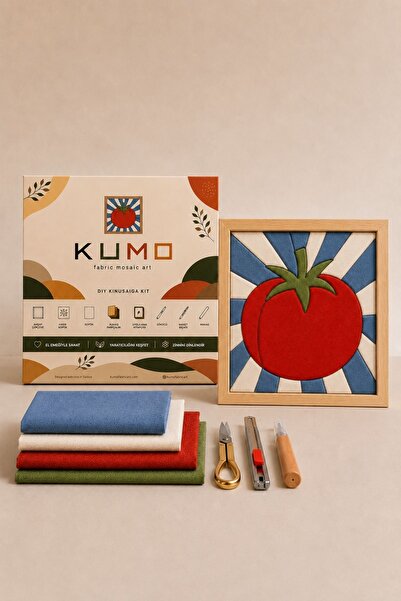 KUMO fabric mosaic art Domates Kinusaiga Hobi Seti – Dikişsiz Kumaş Mozaik Sa...