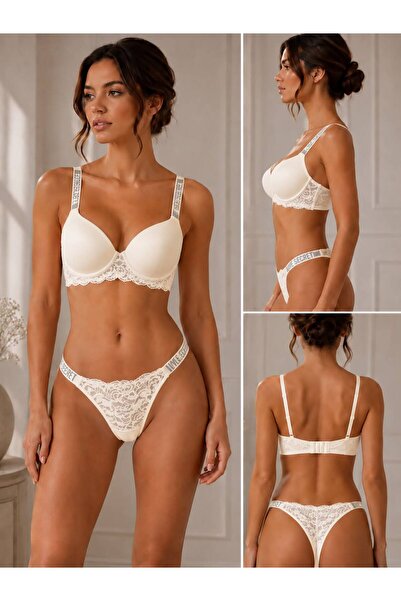 MADAME DREAM LOVE SECRET TAŞ ASKILI DESTEKLİ DOLGULU BALENLİ SÜTYEN KÜLOT İÇ ...