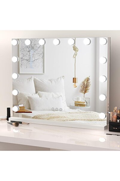Dripex Hollywood Vanity Mirror with Lights, 58×45cm, 15 LED Bulbs, White | 3 ...