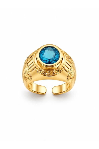 CHARMLUCKY Special Series Blue Stone Ring (Adjustable)