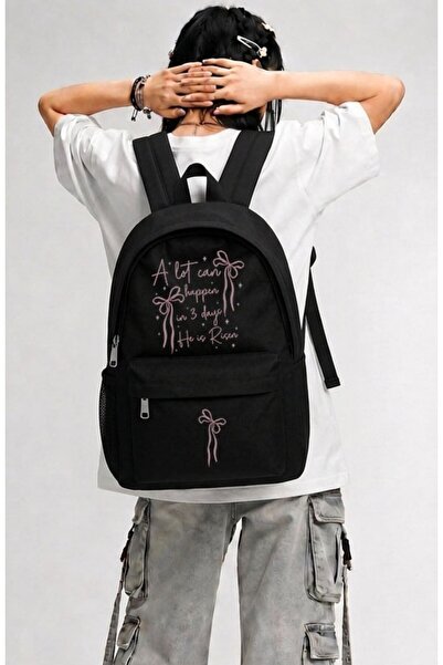 Fuddy Moda Unisex Ribbon Printed Backpack