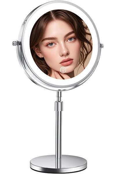 ANGJU Makeup Mirror, Rechargeable Lighted Height Adjustable with 3 Colors, 45...