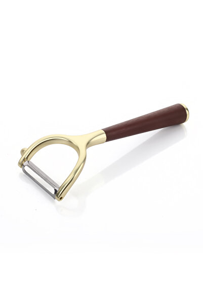MİEN Wooden Handle Gold Fruit and Vegetable Peeler