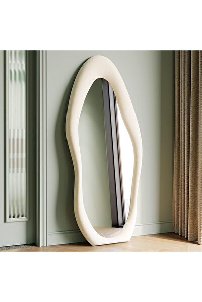 Generic Full Length Mirror, 63" x 24" Wall Mirror, Flannel Wrapped Wooden Fra...