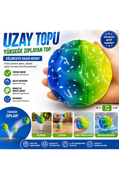 Genel Markalar Yükseğe Zıplayan Uzay Topu Ay Topu Renkli Eğlenceli Oyuncak To...