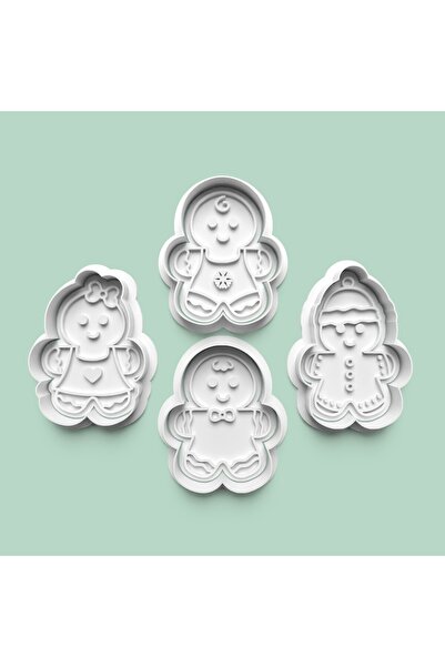 AKTASTORE Gingerbread Cookie Models Cookie Mold and Sugar Dough Mold Set of 4...