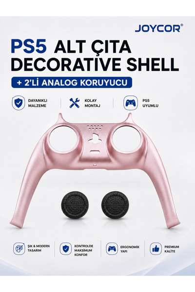JOYCOR PS5 Kol Ön Çıta Dekoratif Kaplama Shell – DualSense Uyumlu Analog Koru...