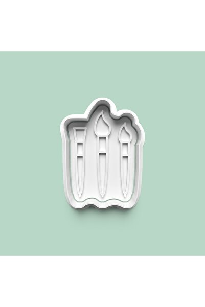 AKTASTORE Watercolor Brush Cookie Mold and Sugar Paste Mold 1004-5