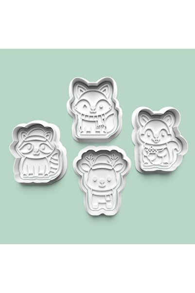 AKTASTORE Cute Little Winter Animals Cookie Mold and Sugar Dough Mold Set of ...