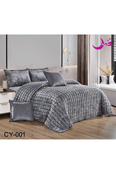 BIET ALMAFROSHAT Compressed Quilt Set with 6-Piece Quilted Matelassé Bedsprea...