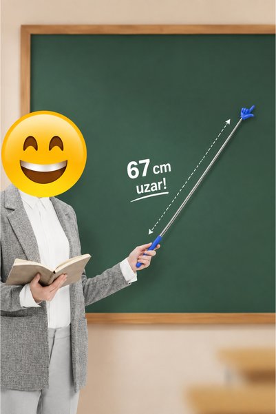 Ercazzo Portatif Uzayabilir Sevimli Parmak Öğretmen İşaret Çubuğu 20-67 CM Teleskopik Tahta Sunum Çubuğu Renk Seçenekli