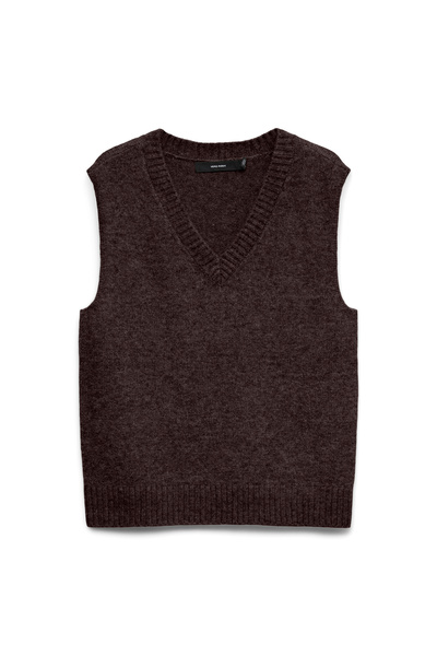 Vero Moda Kahverengi Kadın V Yaka Süveter 10347388-191109 TCX