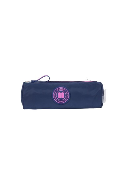 Pause Pencil Case – Navy & Fuchsia – Durable School Stationery Pouch with Spa...